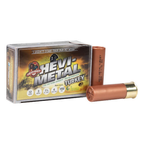 Hevi-Shot Hevi-Metal 12 Gauge 3in #4 1-1/4oz Turkey Shotshells - 5 Rounds Hevi-Shot Hevi-Metal 12 Gauge 3in #4 1-1/4oz Turkey Shotshells - 5 Rounds