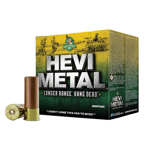 Hevi-Shot Hevi-Metal Longer Range 12 Gauge 2-3/4in #4 1-1/8oz Waterfowl Shotshells Ammo - 25 Rounds Ammo - #4 25 Rounds - #4 Ammo