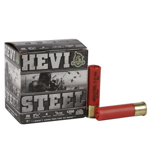 Hevi-Shot Hevi-Steel 28 Gauge 2-3/4in #4 5/8oz Waterfowl Shotshells - 25 Rounds Hevi-Shot Hevi-Steel 28 Gauge 2-3/4in #4 5/8oz Waterfowl Shotshells - 25 Rounds