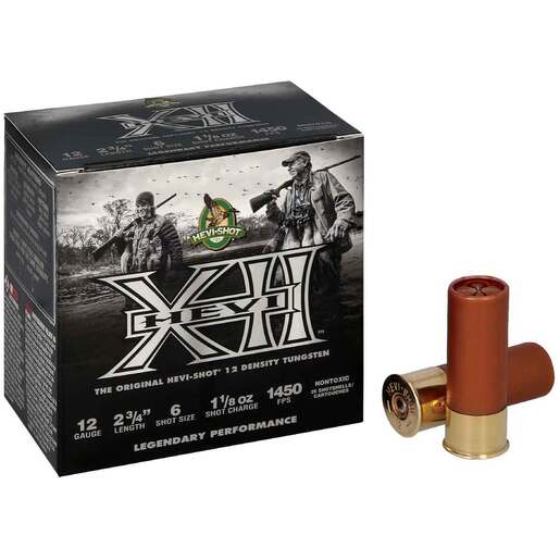Hevi-Shot Hevi-XII 12 Gauge 2-3/4in #6 1-1/8oz Waterfowl Shotshells Ammo - 25 Rounds Ammo - #6 25 Rounds - #6 Ammo