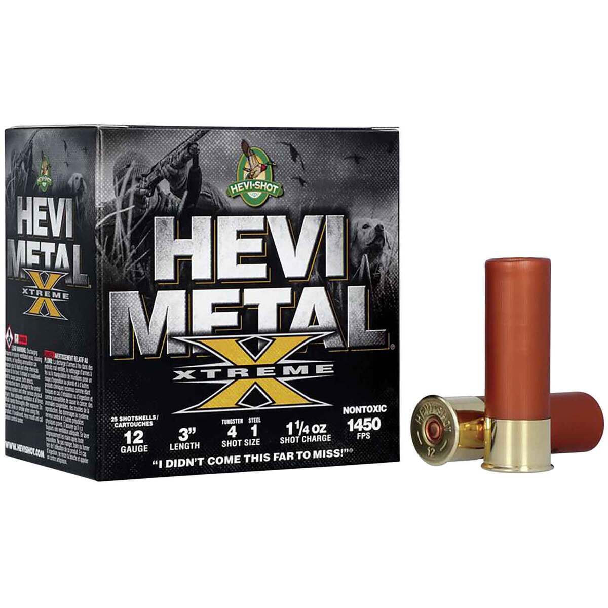 Hevi-Shot Metal Xtreme 12 Gauge 3in 1-1/4oz #4 Waterfowl Shotshells - 25 Rounds Hevi-Shot Metal Xtreme 12 Gauge 3in 1-1/4oz #4 Waterfowl Shotshells - 25 Rounds