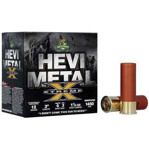 Hevi-Shot HS38126 Metal Xtreme 12 Gauge 3in 1.25oz #6 Waterfowl Shotshells - 25 Rounds