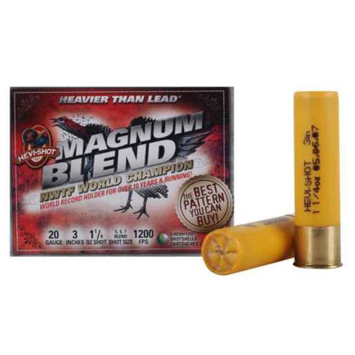 Hevi-Shot Magnum Blend 20 Gauge 3in #5,6,7 1-1/4oz Turkey Shotshells – 5 Rounds – #5,6,7