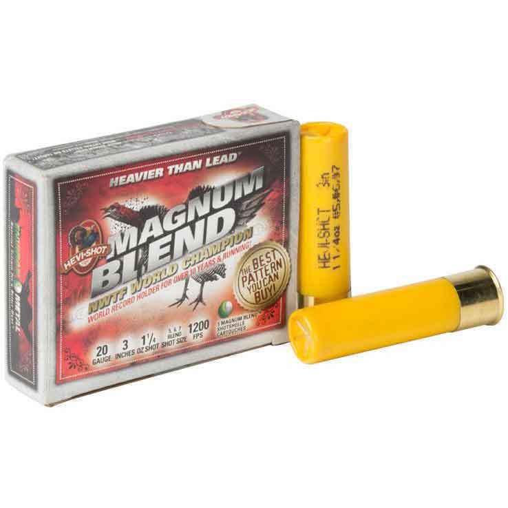 Hevi-Shot Magnum Blend 20 Gauge 3in #5,6,7 1-1/4oz Turkey Shotshells - 5 Rounds Hevi-Shot Magnum Blend 20 Gauge 3in #5,6,7 1-1/4oz Turkey Shotshells - 5 Rounds