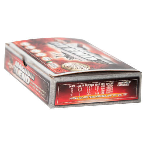 Hevishot Magnum Blend 12 Gauge 3-1/2in #5,6,7 2-1/4oz Turkey Shotshells - 5 Rounds Hevishot Magnum Blend 12 Gauge 3-1/2in #5,6,7 2-1/4oz Turkey Shotshells - 5 Rounds