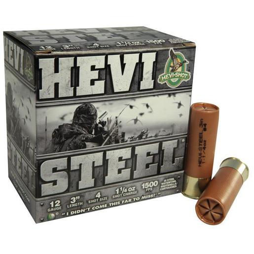 Hevi-Shot Hevi-Steel 12 Gauge 3in #4 1-1/4oz Waterfowl Shotshells Ammo - 25 Rounds Ammo - #4 25 Rounds - #4 Ammo