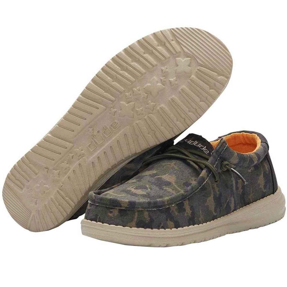 Hey Dude Boys' Wally Camo Print Casual Shoes Hey Dude Boys' Wally Camo Print Casual Shoes