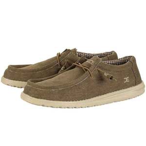 Hey Dude Men's Wally Canvas Casual Shoes - Nut - Size 11