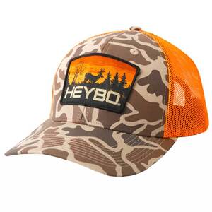 Heybo Men's Old School Camo Meshback Adjustable Hat - Hunter Orange - One Size Fits Most