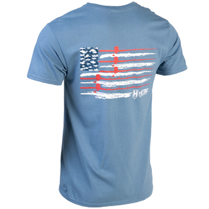 Heybo Men's USA Flag Short Sleeve Shirt