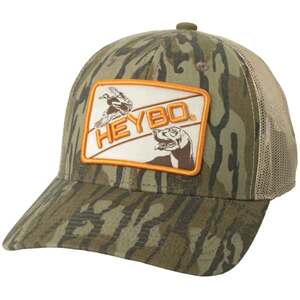 Heybo Mossy Oak Bottomland Mallard/Lab Patch Mesh Trucker Hat - One Size Fits Most