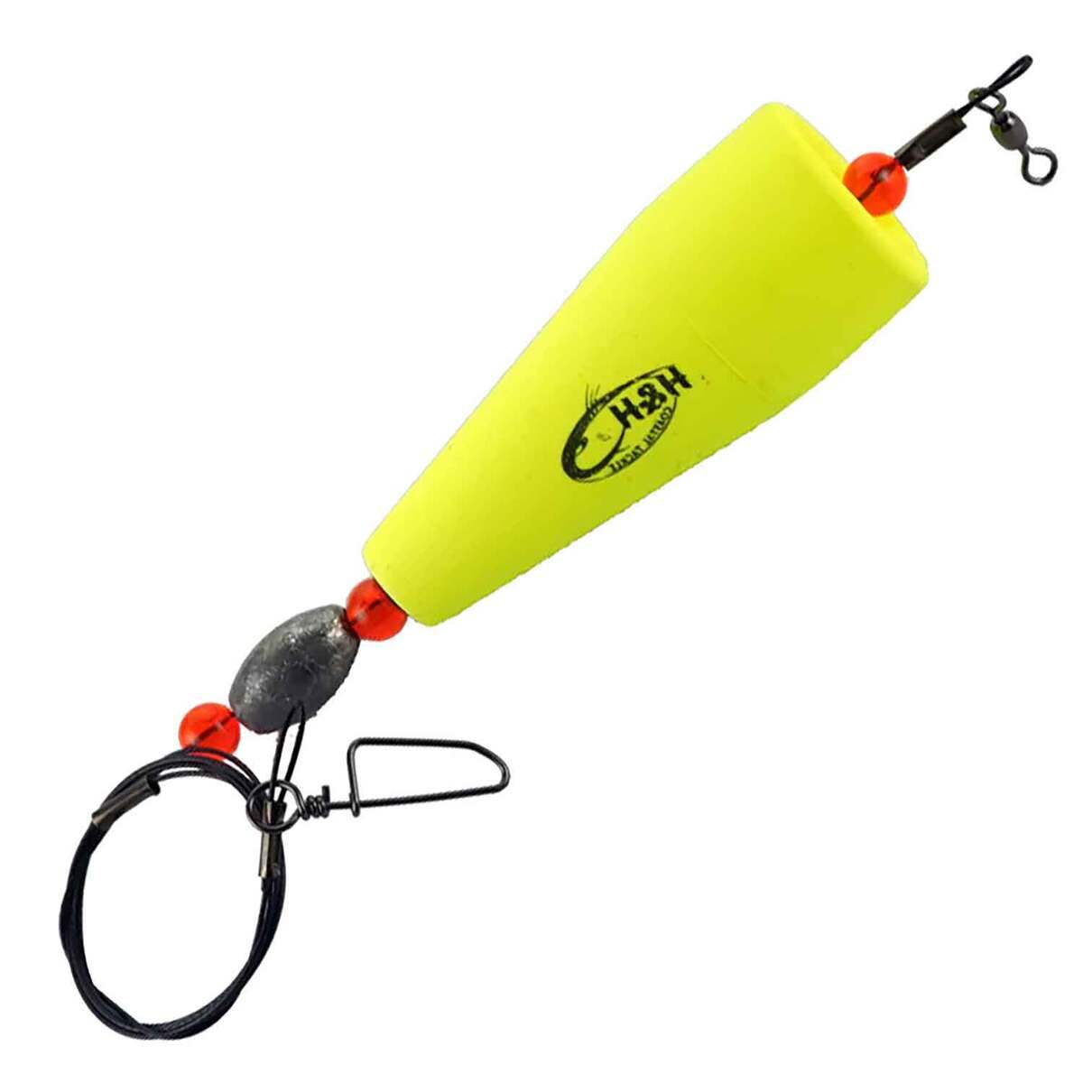 H&H Lure Coastal Popping Rig Mono Rigged Popping Cork - Chartreuse, 4in ...