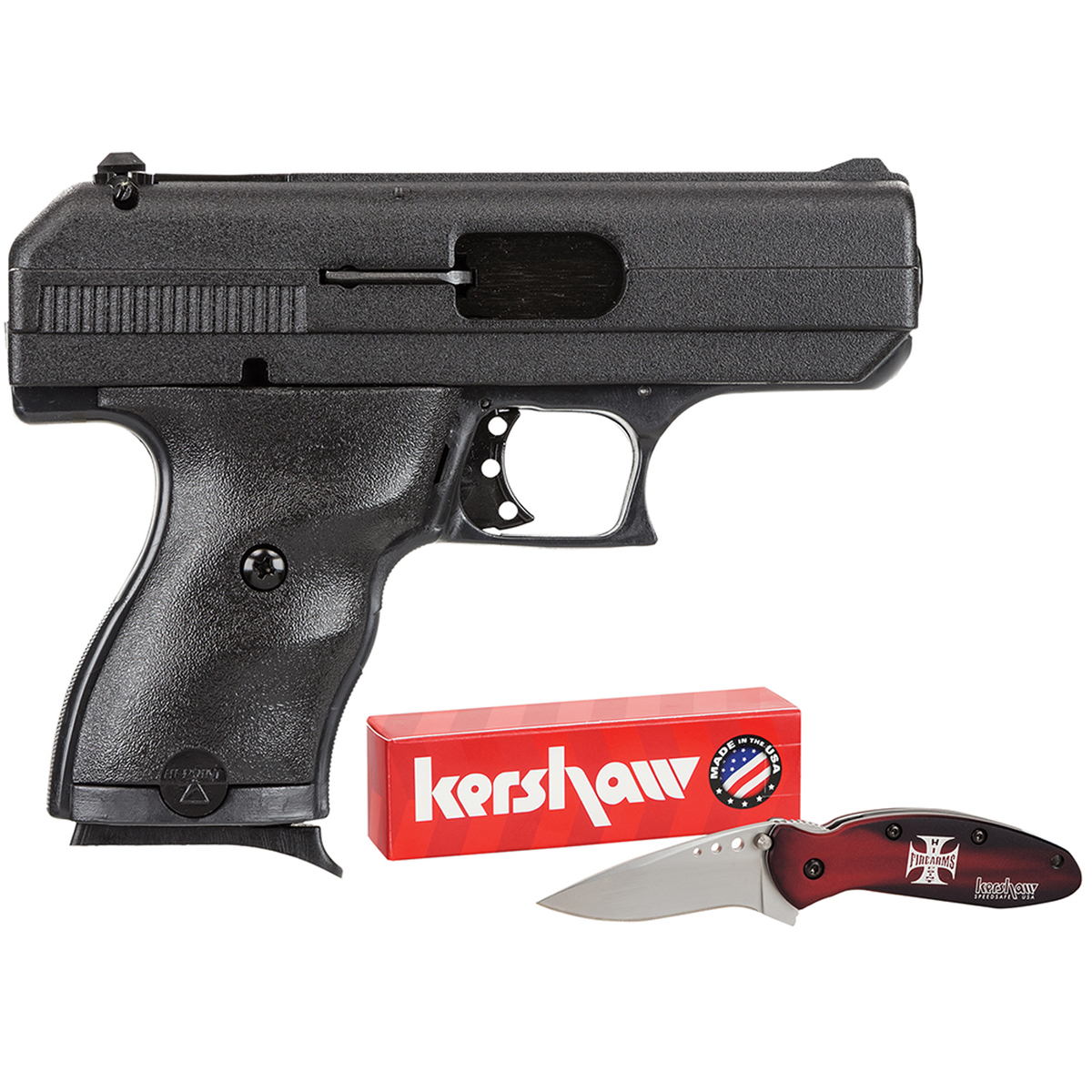 Hi-Point 916 w/Hard Case and Knife 9mm Luger 3.5in Black Pistol - 8+1 Rounds Hi-Point 916 w/Hard Case and Knife 9mm Luger 3.5in Black Pistol - 8+1 Rounds
