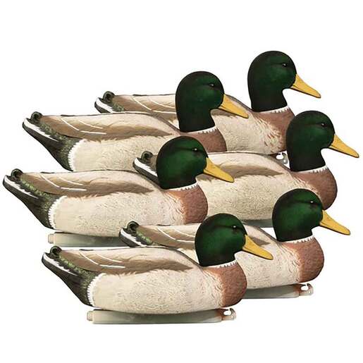 Higdon Outdoors All Drake Foam Filled Flocked Heads Magnum Mallard Decoys – 6 Pack