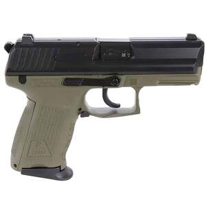 HK P2000 9mm Luger 3.4in Matte Black/Green Pistol - 13+1 Rounds