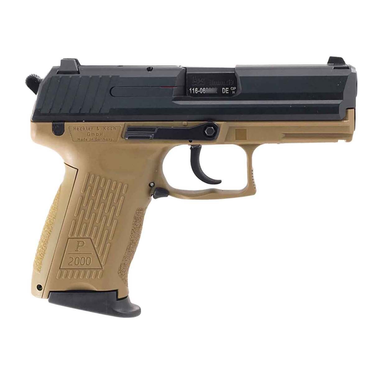 HK P2000 V3 9mm Luger 3.6in Blued Pistol - 10+1 Rounds - Tan HK P2000 V3 9mm Luger 3.6in Blued Pistol - 10+1 Rounds - Tan