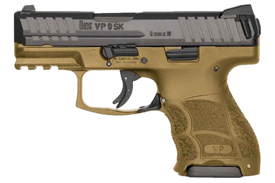 HK VP9SK 9mm Luger 3.39in Black/FDE Pistol