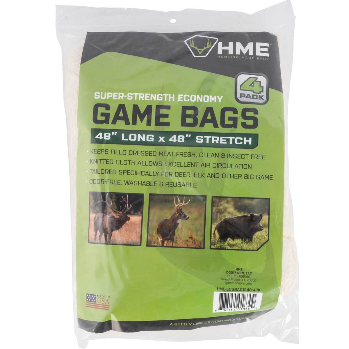 HME Econ Game Bag - 4 Pack - 12in X 48in HME Econ Game Bag - 4 Pack - 12in X 48in