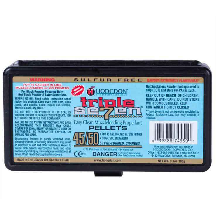 Hodgdon Triple 7 .45Cal Muzzleloading Propellant Pellets 50gr Hodgdon Triple 7 .45Cal Muzzleloading Propellant Pellets 50gr