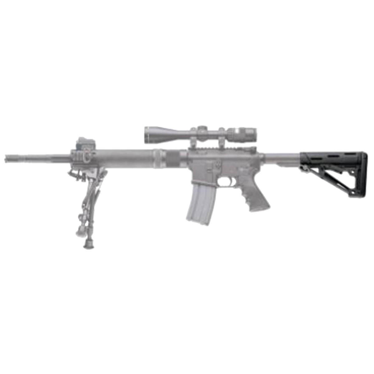 Hogue AR15/M16 Commercial Overmolded Collapsible Buttstock - Black - Black Hogue AR15/M16 Commercial Overmolded Collapsible Buttstock - Black - Black