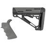 Hogue AR15/M16 Overmolded Beavertail Grip And Collapsible Rifle Buttstock Kit - Slate Grey/Black - Slate Grey/Black