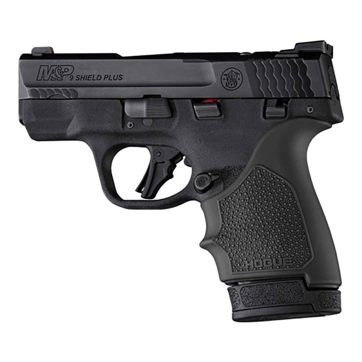 Hogue Handall Beavertail M&P 9 Shield Plus Pistol Grip - Black - Black Hogue Handall Beavertail M&P 9 Shield Plus Pistol Grip - Black - Black
