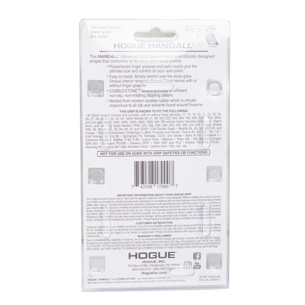 Hogue HandAll Black Grip Sleeve Hogue HandAll Black Grip Sleeve