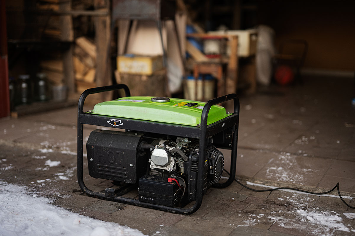 Portable power generator in a home