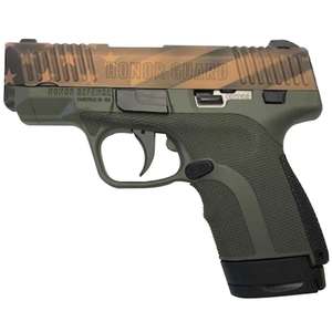 Honor Defense Honor Guard 9mm Luger 3.2in Black/OD Green Flag/Brown Pistol - 8+1 Rounds