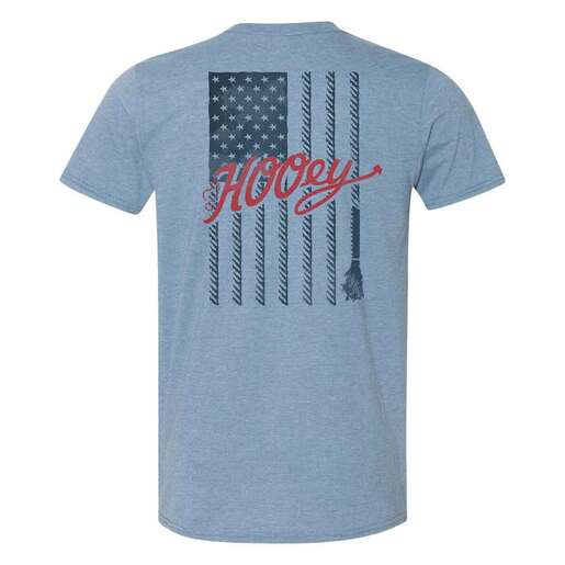Hooey Men's Rope Flag Short-Sleeve Casual Shirt - Heather Indigo XXL