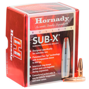 Hornady 30 Cal Sub-X 190gr Reloading Bullets - 100 Count