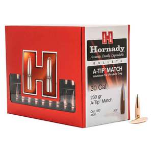 Hornady 30 Caliber/.308 A-TIP 230gr Reloading Bullets - 100 Count