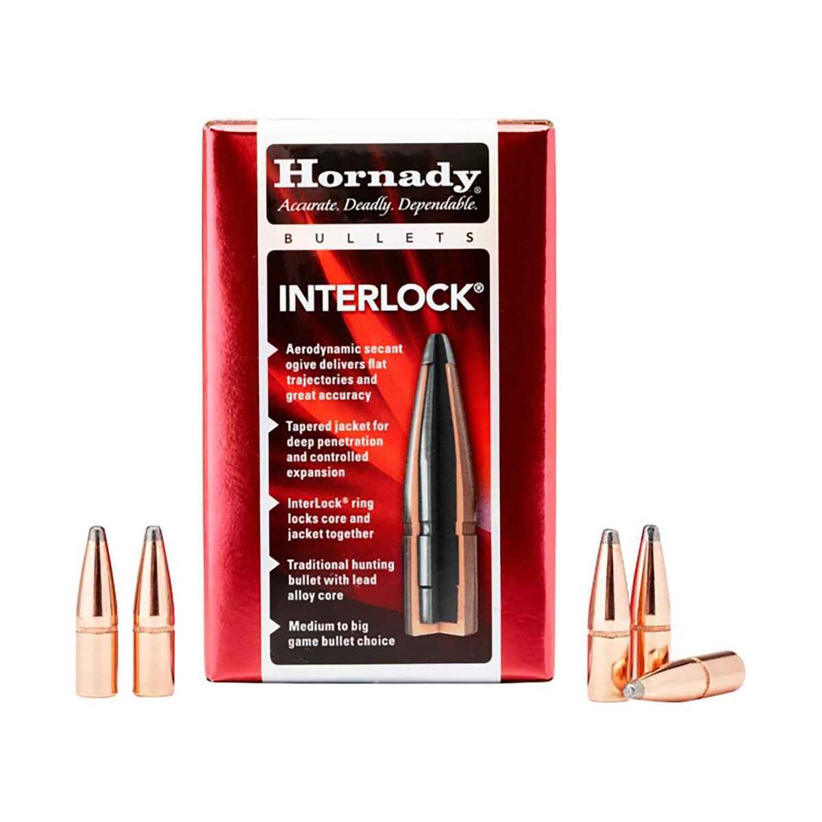 Hornady 45 Caliber Interlock 245gr Reloading Bullets - 50 Count Hornady 45 Caliber Interlock 245gr Reloading Bullets - 50 Count