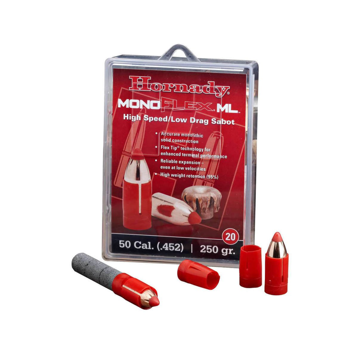 Hornady MonoFlex ML 50 Caliber Sabot Bullets - 20 Pack Hornady MonoFlex ML 50 Caliber Sabot Bullets - 20 Pack