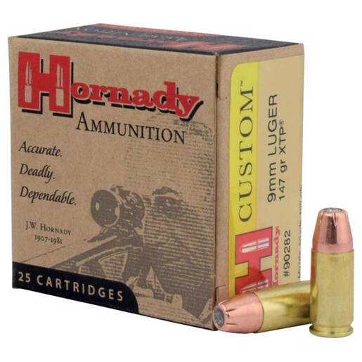 Hornady 9mm Luger 147gr XTP Handgun Ammo Ammo - 25 Rounds 25 Rounds Ammo