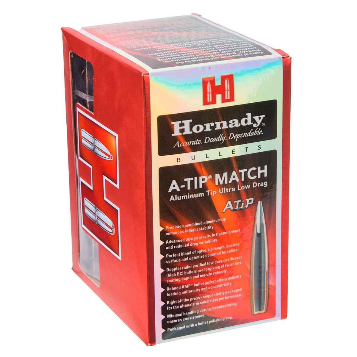 Hornady A-Tip 338 Cal/.338in A-Tip Match 300gr Reloading Bullets - 100 Count Hornady A-Tip 338 Cal/.338in A-Tip Match 300gr Reloading Bullets - 100 Count