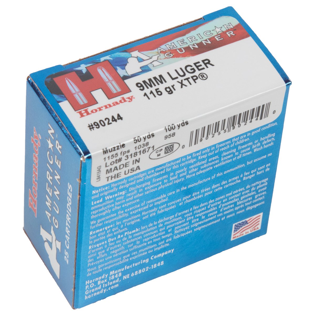 Hornady American Gunner 9mm Luger 115gr XTP Handgun Ammo - 25 Rounds Hornady American Gunner 9mm Luger 115gr XTP Handgun Ammo - 25 Rounds