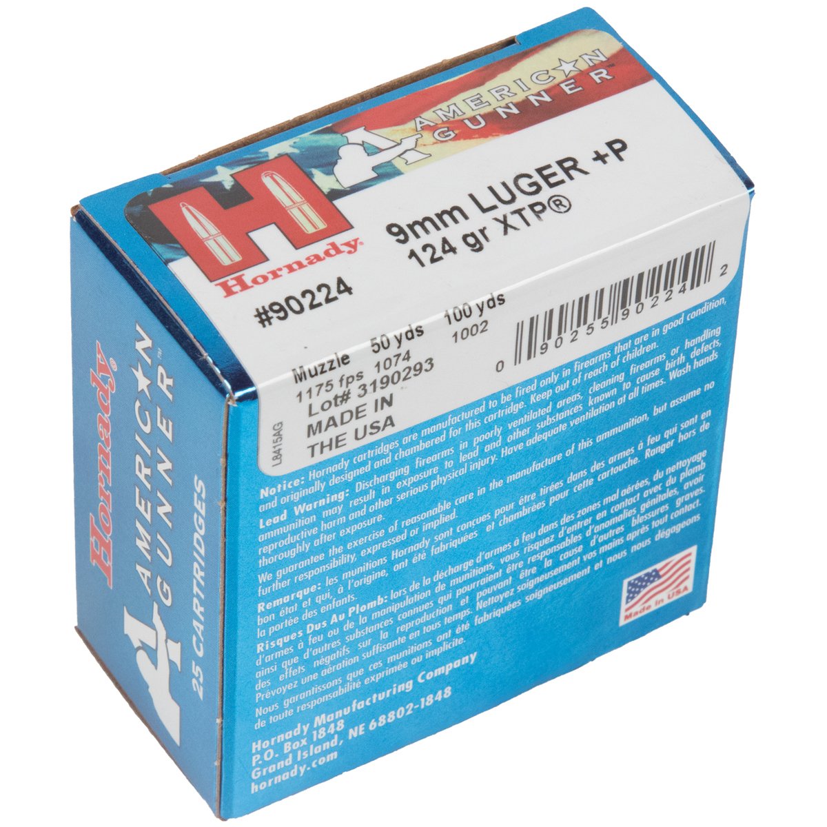 Hornady American Gunner 9mm Luger +P 124gr XTP Handgun Ammo - 25 Rounds Hornady American Gunner 9mm Luger +P 124gr XTP Handgun Ammo - 25 Rounds