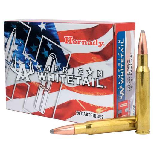 Hornady American Whitetail 30-06 Springfield 150gr Interlock SP Rifle Ammo Ammo - 20 Rounds 20 Rounds Ammo