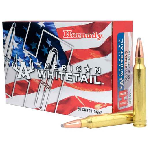 Hornady American Whitetail 300 Winchester Magnum 150gr Interlock SP Rifle Ammo Ammo - 20 Rounds 20 Rounds Ammo