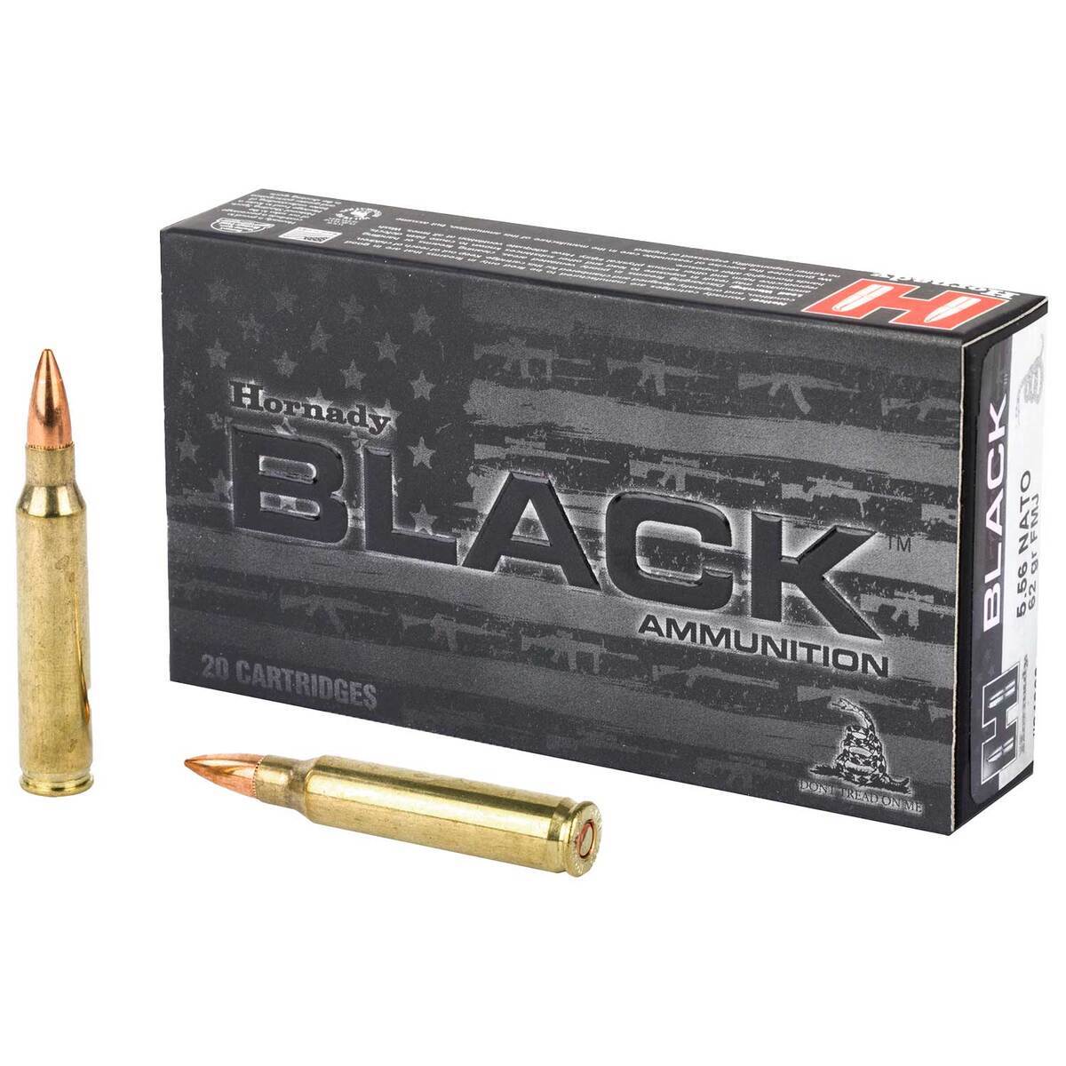 Hornady Black 5.56mm NATO 62gr FMJ Rifle Ammo - 20 Rounds Hornady Black 5.56mm NATO 62gr FMJ Rifle Ammo - 20 Rounds
