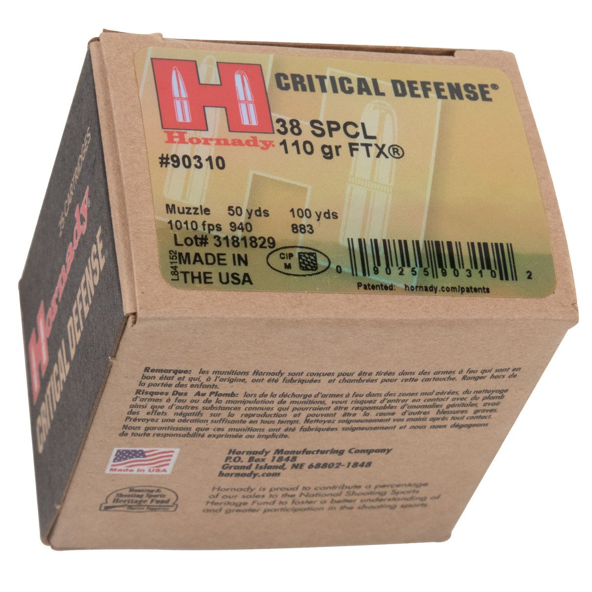 Hornady Critical Defense 38 Special 110gr FTX Handgun Ammo - 25 Rounds Hornady Critical Defense 38 Special 110gr FTX Handgun Ammo - 25 Rounds