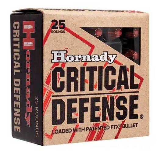 Hornady Critical Defense 380 Auto (ACP) 90gr FTX Handgun Ammo Ammo - 25 Rounds 25 Rounds Ammo