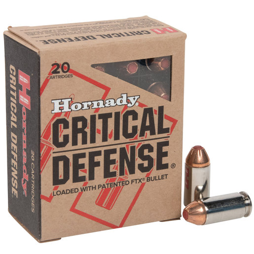 Hornady Critical Defense 40 S&W 165gr FTX Handgun Ammo Ammo - 20 Rounds 20 Rounds Ammo