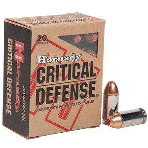 Hornady Critical Defense 45 Auto (ACP) 185gr FTX Handgun Ammo - 20 Rounds