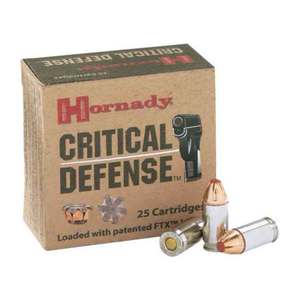 Hornady Critical Defense Lite 38 Special 90gr FTX Handgun Ammo - 25 Rounds