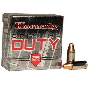 Hornady Critical Duty 9mm Luger +P 135gr FlexLock Handgun Ammo - 25 Rounds