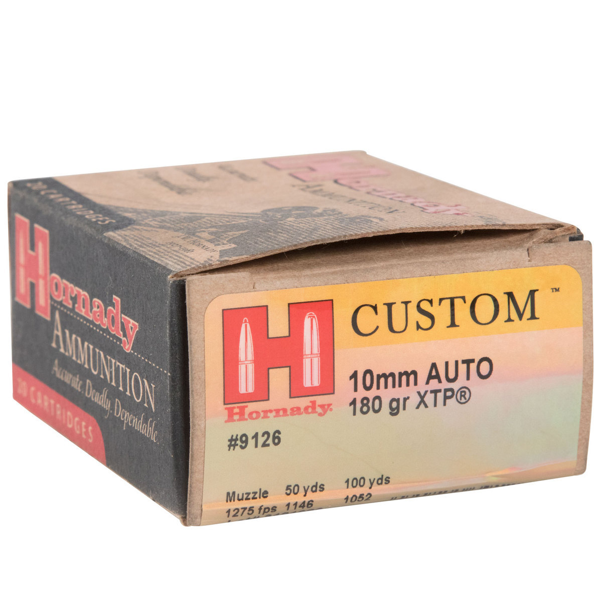 Hornady Custom 10mm Auto 180gr XTP Handgun Ammo - 20 Rounds Hornady Custom 10mm Auto 180gr XTP Handgun Ammo - 20 Rounds