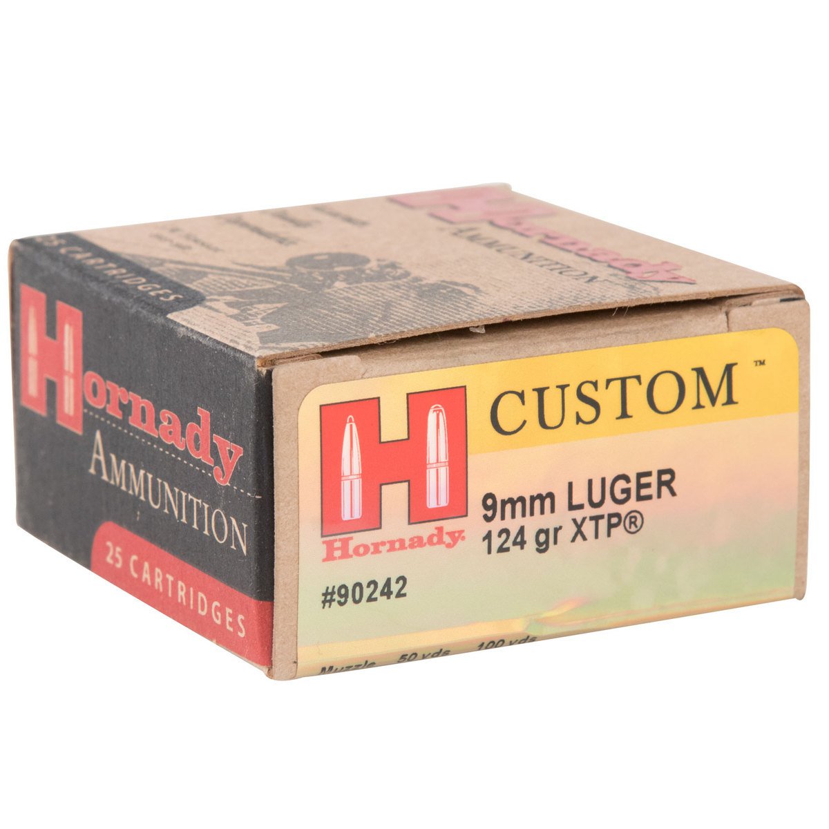 Hornady Custom 9mm Luger 124gr XTP Handgun Ammo - 25 Rounds Hornady Custom 9mm Luger 124gr XTP Handgun Ammo - 25 Rounds