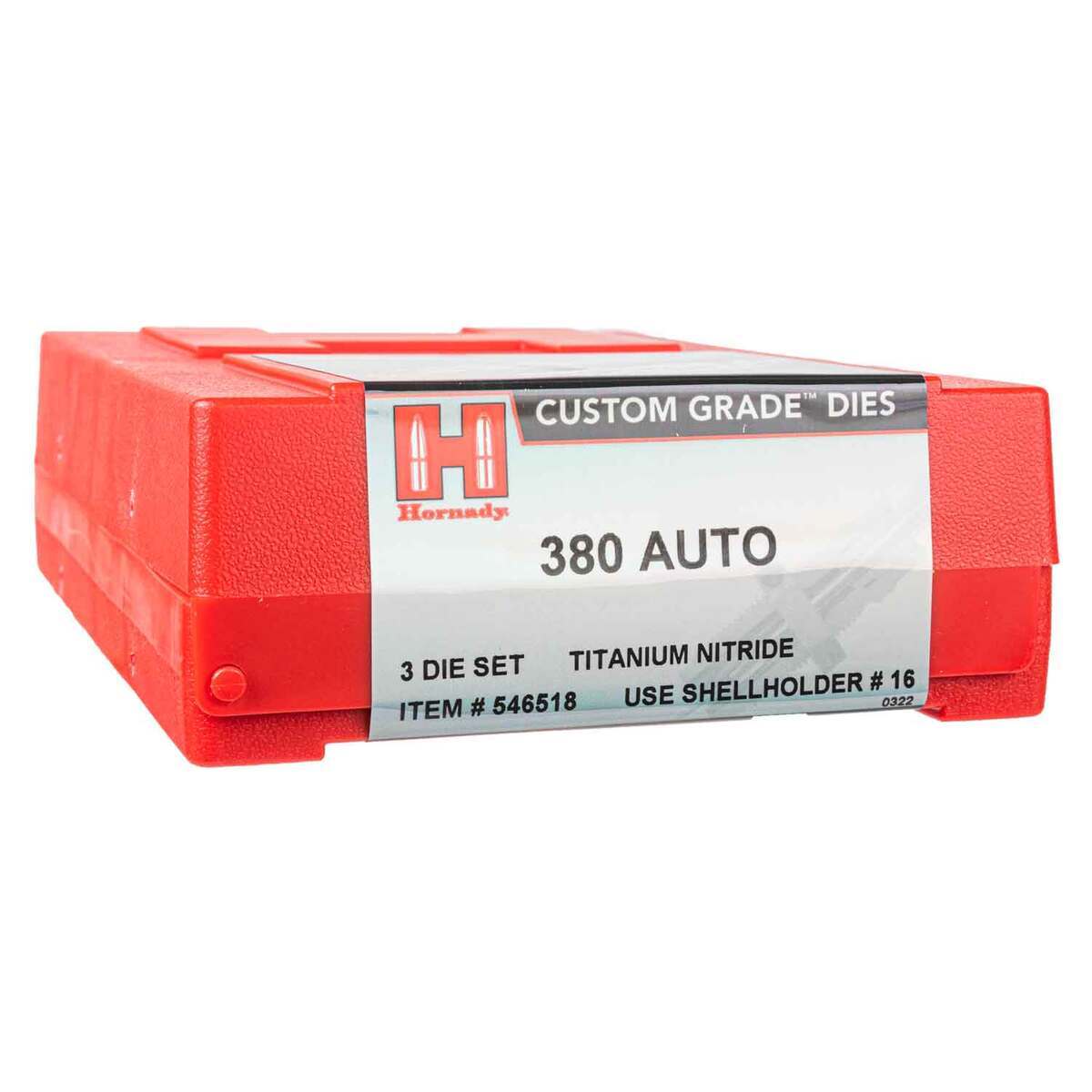 Hornady Custom Grade 380 Auto (ACP) Reloading Dies - 3 Count Hornady Custom Grade 380 Auto (ACP) Reloading Dies - 3 Count